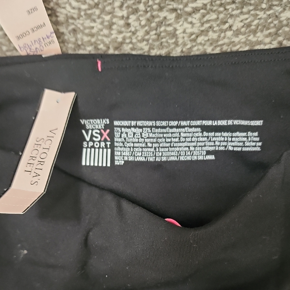 XS Victoria's Secret Black Knockout Crop length